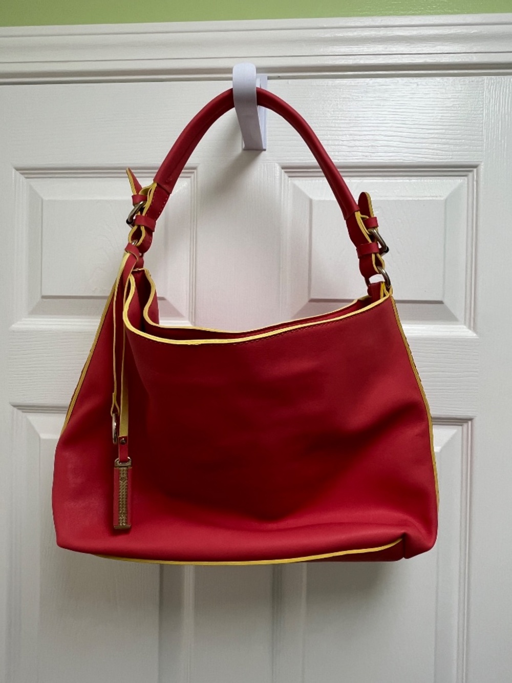 Women's Coral Red Leather Purse